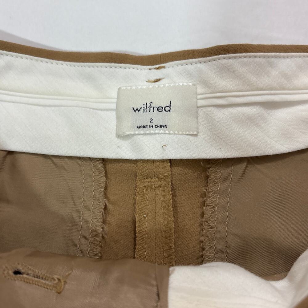 Aritzia Wilfred Womens 2 Brown Wide Leg Pants High Rise Office Minimalist - Picture 5 of 9